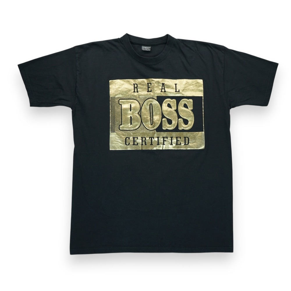 Gemrock The-Real-Boss Mens‎ Graphic Tee Shirt Size 2XL Black